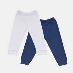 Pamučne pantalonice bez stopice - Set od 2 Bela - Teget