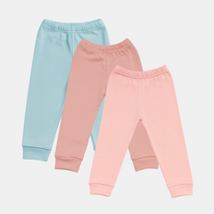 Pamučne pantalonice bez stopice - Set od 3 Aqva - Kajsija - Puder