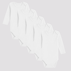 Pamučni bodići za bebe dugi rukav set od 5 za devojčice