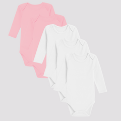 Pamučni bodići za bebe dugi rukav set od 5 za devojčice