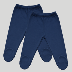 Pamučne pantalonice sa stopicom set od 2 Teget