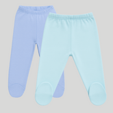 Pamučne pantalonice sa stopicom set od 2 Svetlo Plava - Aqva