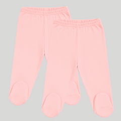 Pamučne pantalonice sa stopicom set od 2 Puder