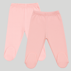 Pamučne pantalonice sa stopicom set od 2 Puder - Kajsija