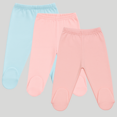 Pamučne pantalonice sa stopicom set od 3 Aqva - Puder - Kajsija