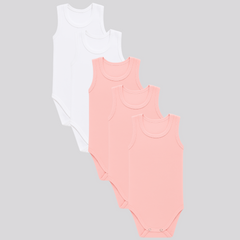Pamučni bodići za bebe atlet set od 5 za devojčice