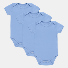 Pamučni bodići kratak rukav Set od 3 - Plava