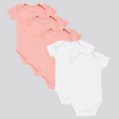 Pamučni bodići kratak rukav Set od 5 za devojćice