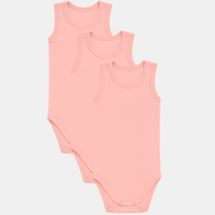Pamučni bodići za bebe atlet set od 3 - Kajsija