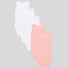 Pamučni bodići za bebe atlet set od 5 za devojčice