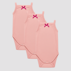 Pamučni bodići na bretele Set od 3 - Kajsija