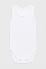 Pamučni bodići za bebe atlet set od 3 - Puder, Bela, Kajsija