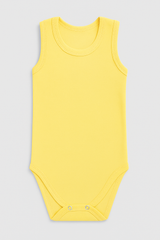 Pamučni bodići za bebe atlet set od 3- Puder, Žuta, Kajsija