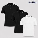Mafimi Atlantic Premium Pique Polo set dve crne i jedna bela