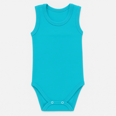 Pamučni bodići za bebe atlet set od 3 - Plava. Bela, Tirkiz