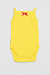 Pamučni bodići na bretele Set od 3 - Lila, Žuta, Kajsija