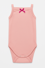 Pamučni bodići na bretele Set od 3 - Kajsija, Bela, Puder