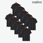 Set od 10 crnih muških majica – basic pamučni modeli