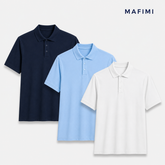 Mafimi Polo majice set od Teget, Bela, Svetlo plava
