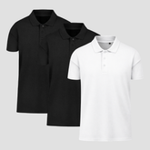Muške polo majice set 3 komada (2 crne + 1 bela) – kvalitetan pamuk