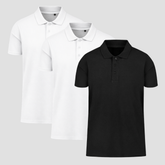 Muške polo majice set 3 komada (2 bele + 1 crna) – kvalitetan pamuk