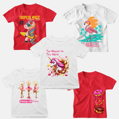 Set od 5 Dečijih Majica Za Devojčice