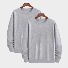 Pamučni duks klasik set od 2 - Melanž siva