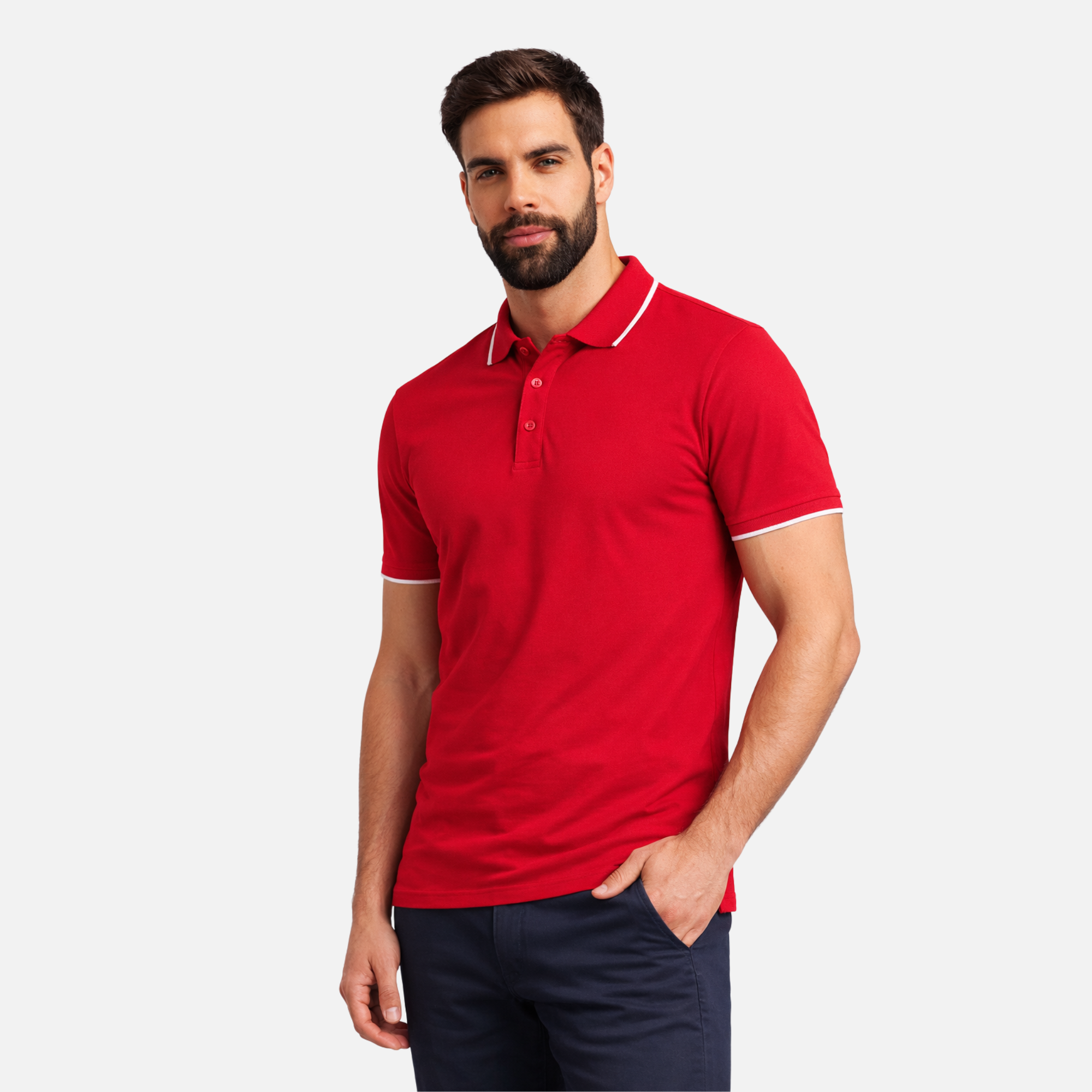 MAFIMI Atlantic Premium Pique Polo Crvena