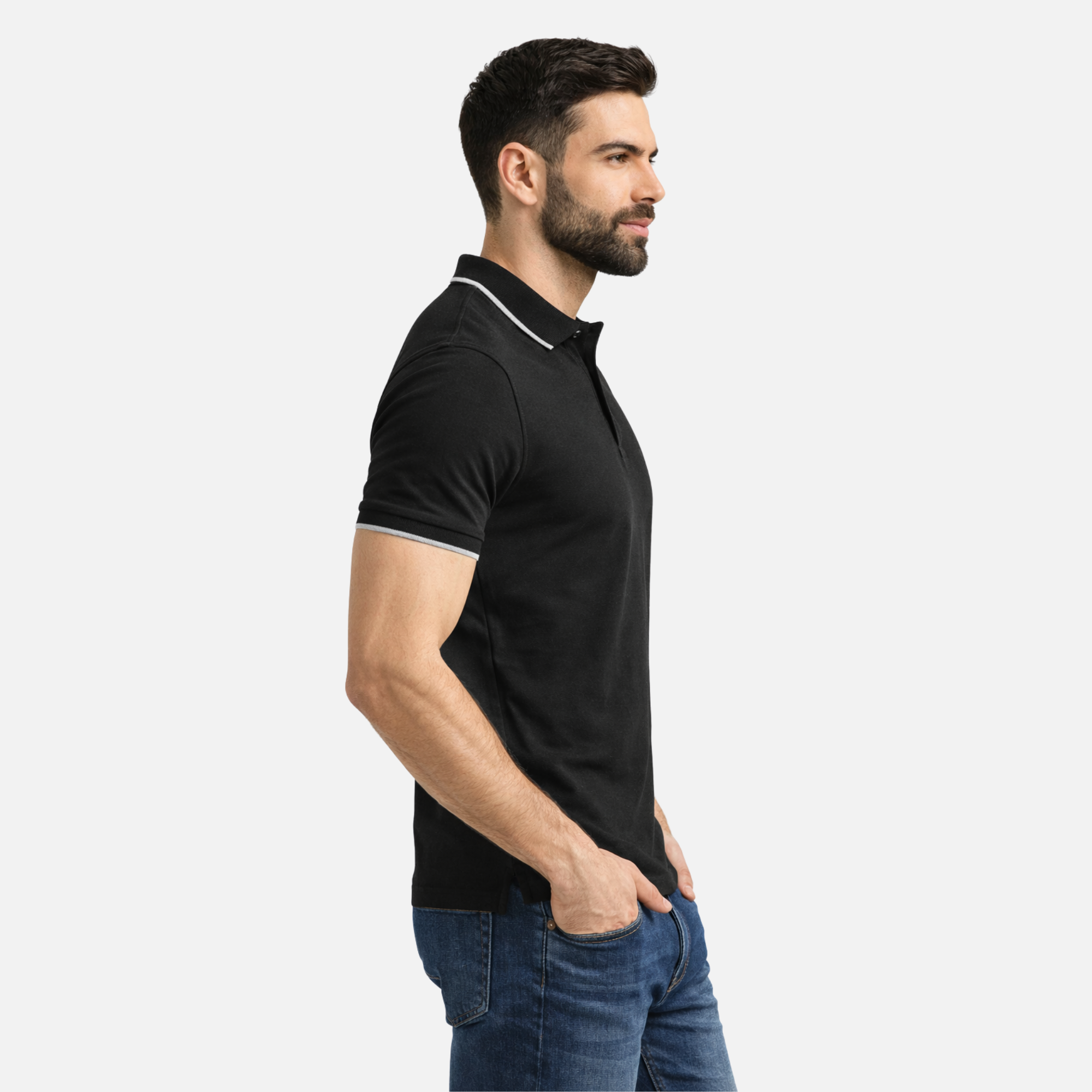MAFIMI Atlantic Premium Pique Polo Crna