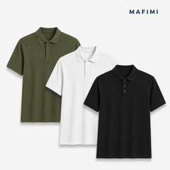 Mafimi Polo majice set od 3 boje Crna, Bela, Maslinasta