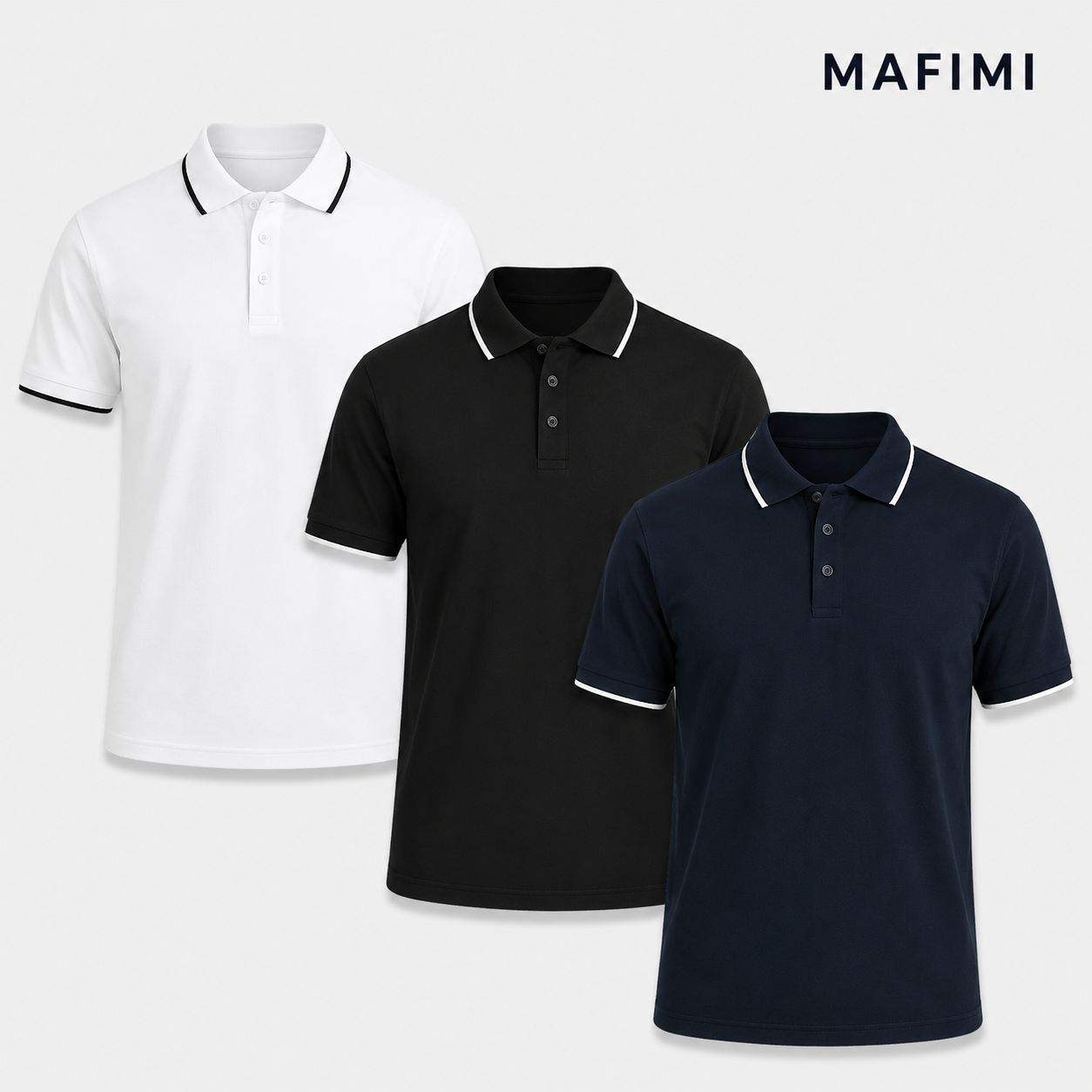 Mafimi Atlantic Premium Pique Polo set od 3 boje Bela, Crna, Teget