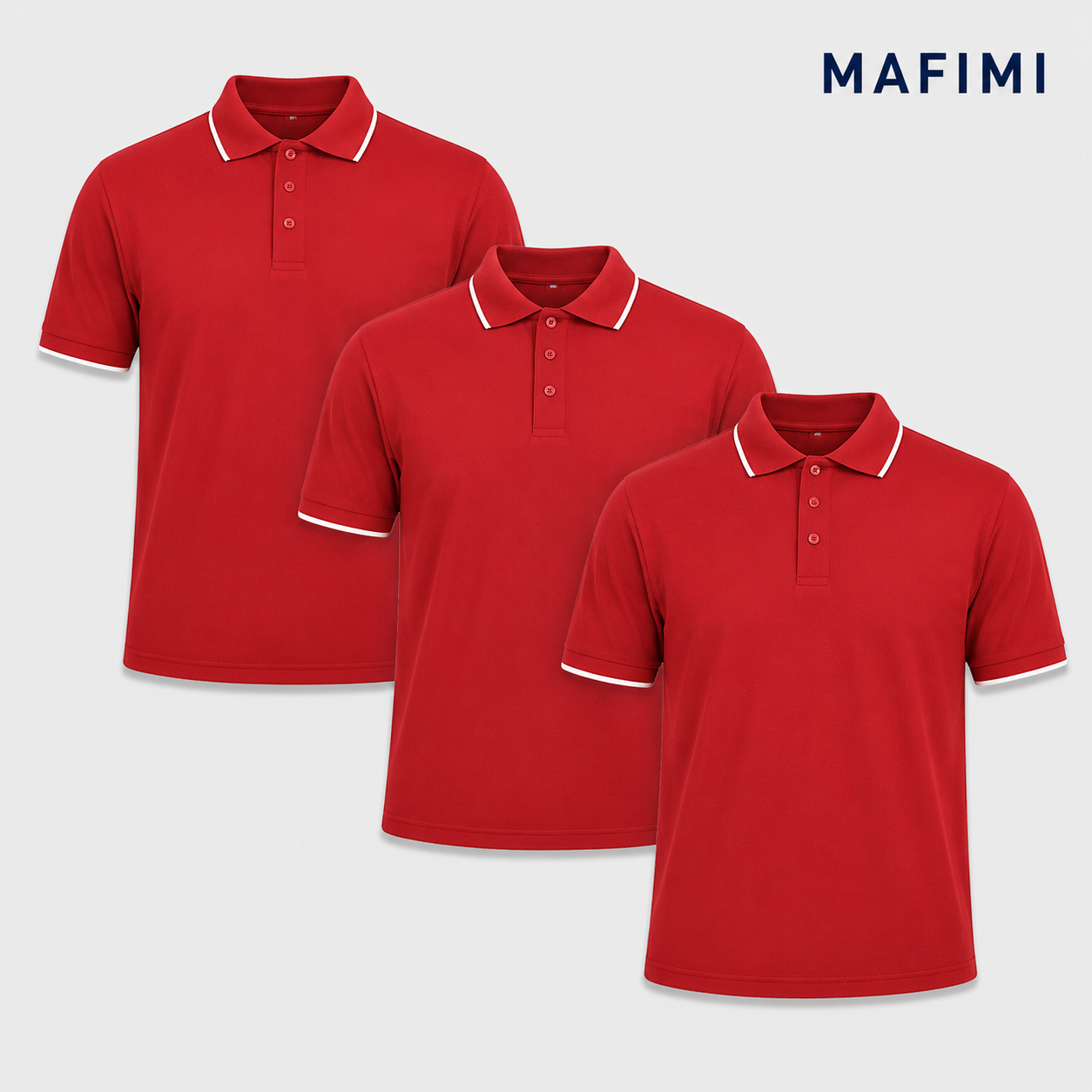 Mafimi Atlantic Premium Pique Polo set od tri crvene
