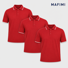Mafimi Atlantic Premium Pique Polo set od tri crvene