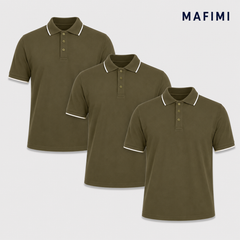 Mafimi Atlantic Premium Pique Polo set od tri maslinaste
