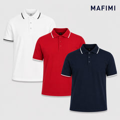 Mafimi Atlantic Premium Pique Polo set od 3 boje Bela, Crvena, Teget