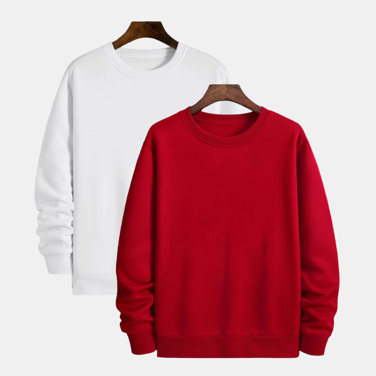 Pamučni duks klasik set od 2 - Beli-Crveni