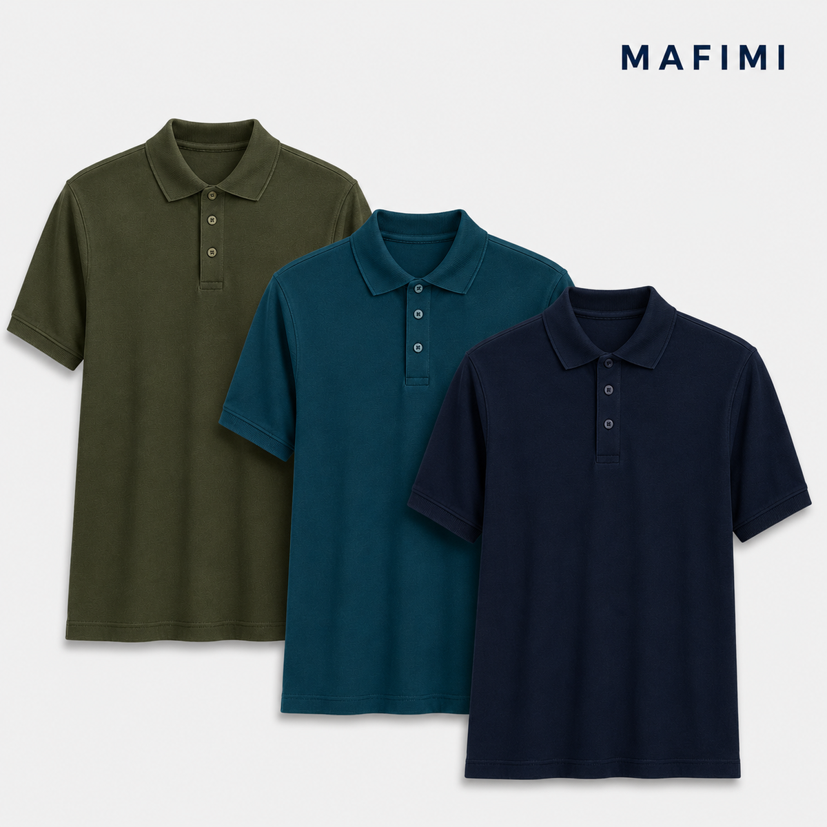 Mafimi Polo majice set od Maslinasta, Petrol, Teget