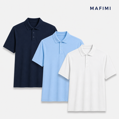 Mafimi Polo majice set od Teget, Bela, Svetlo plava