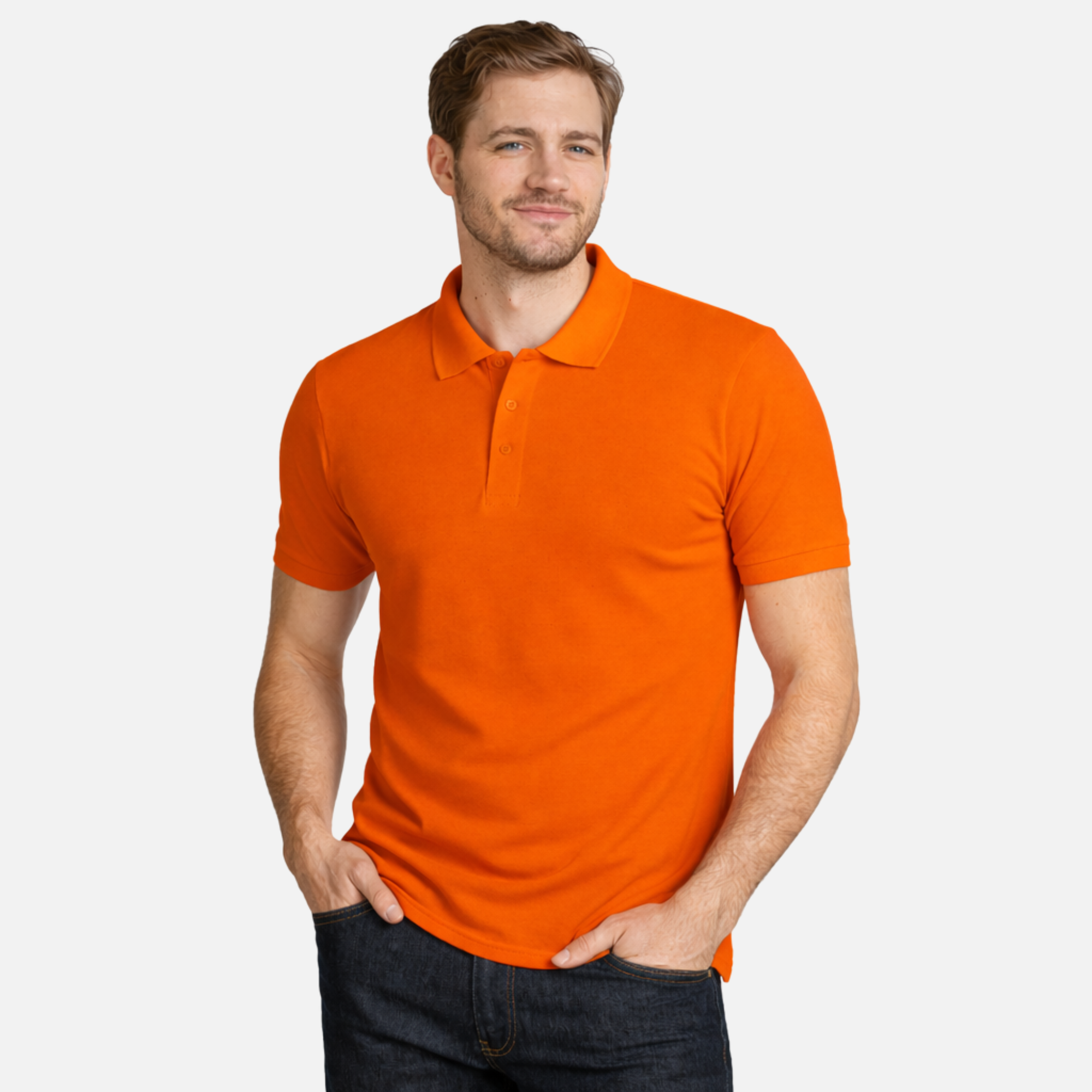 Mafimi Majica polo azzuro II oranž