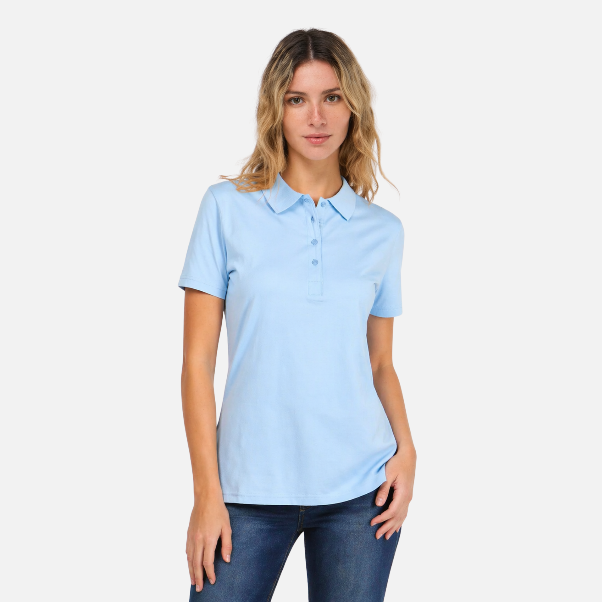 Mafimi Majica premium polo lady svetlo plava