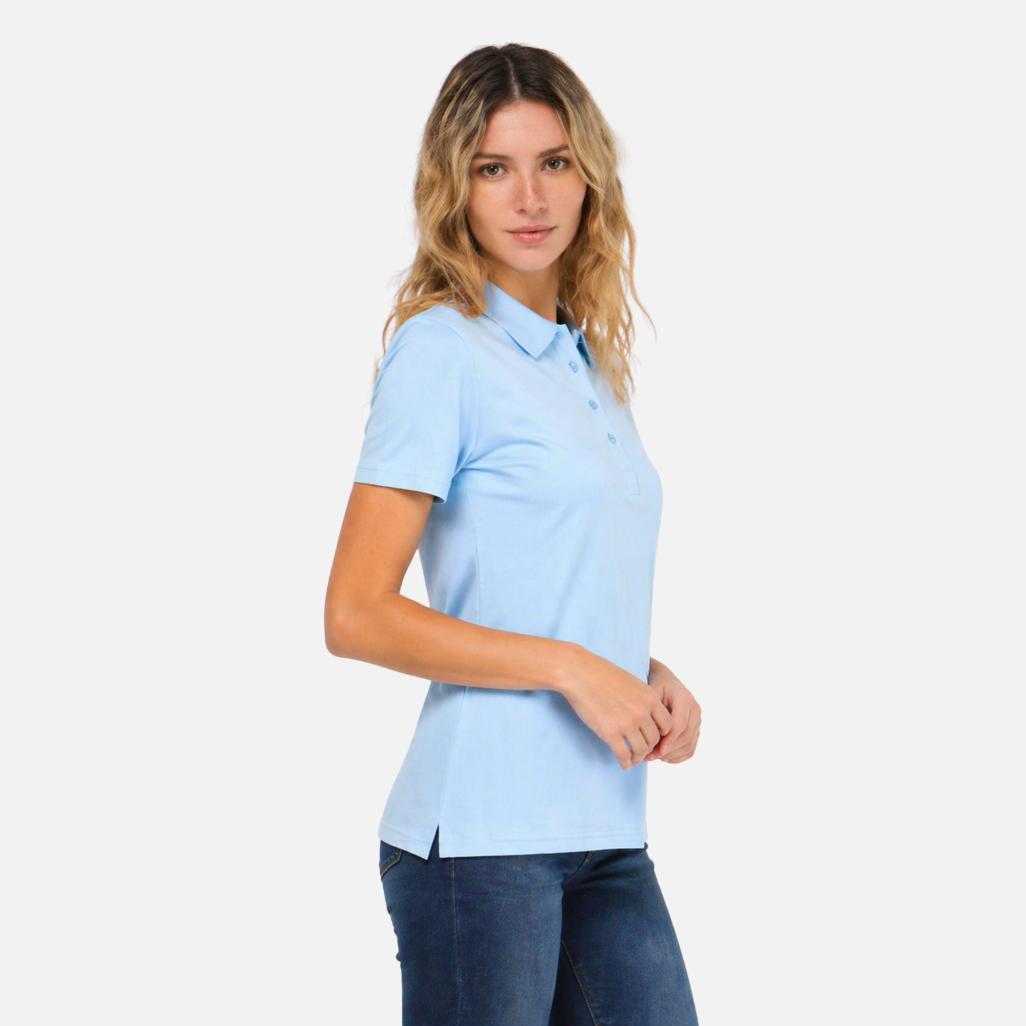 Mafimi Majica premium polo lady svetlo plava