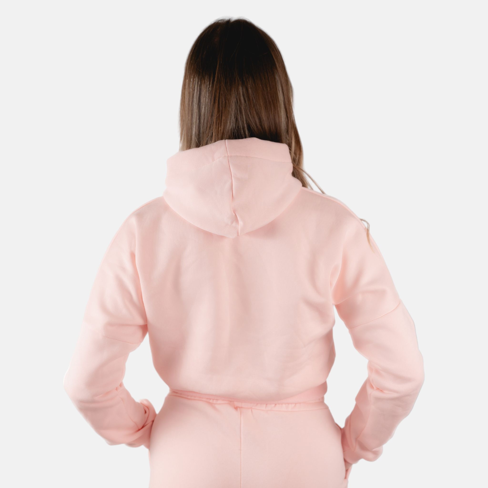 Crop roze duks sa kapuljačom