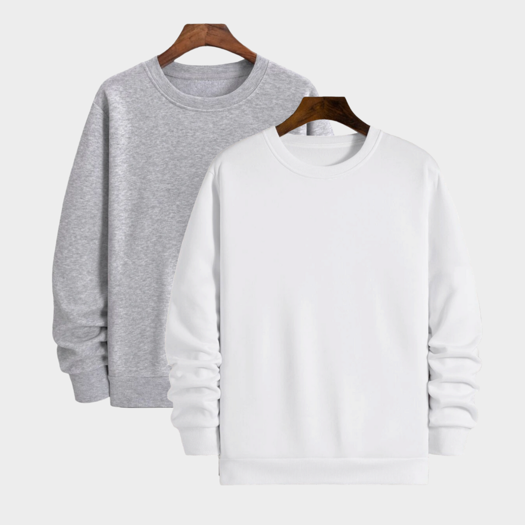 Pamučni duks klasik set od 2 - Sivi-Beli