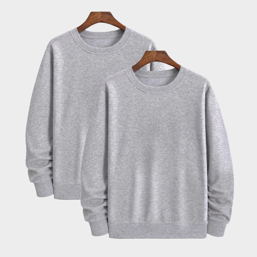 Pamučni duks klasik set od 2 - Melanž siva